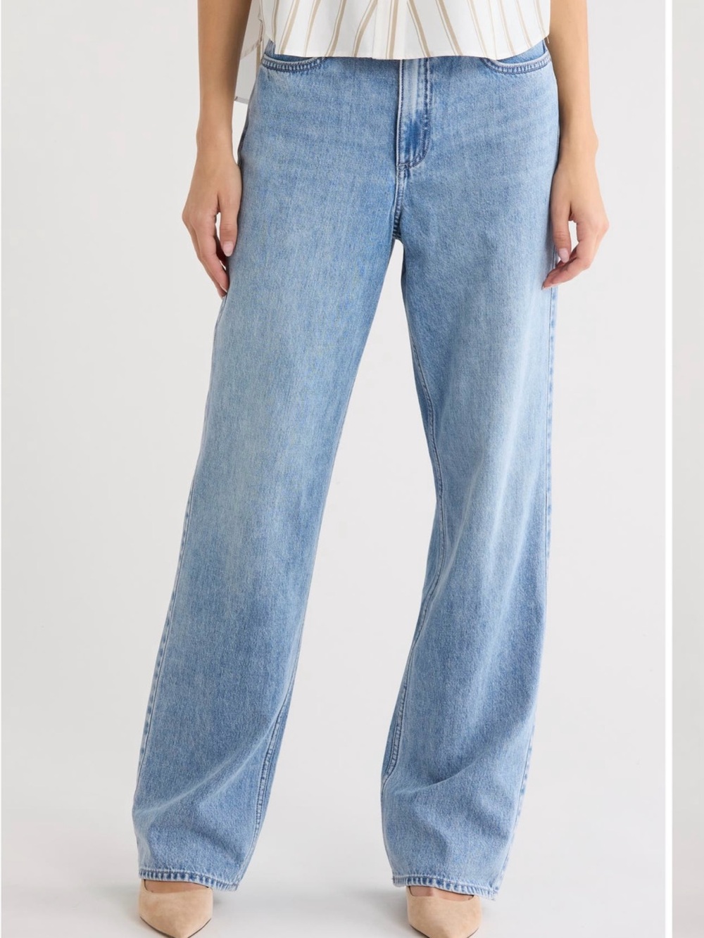 rag & bone NWT The Shannon High-Rise Relaxed Straight Full Length Wakefield Wash